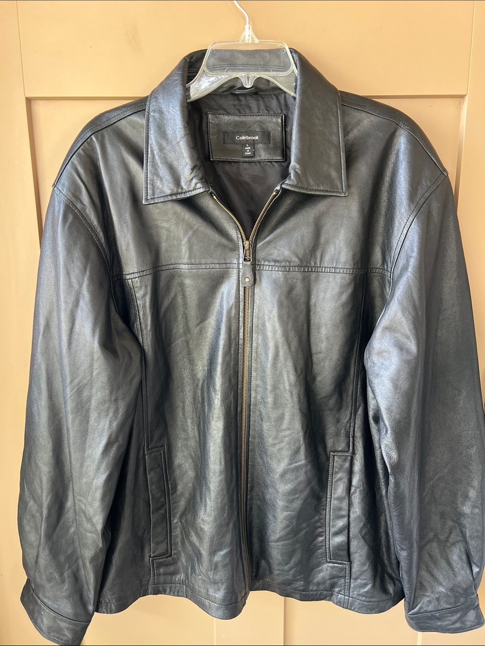 Colebrook Men’s L Black Soft Leather Bomber Jacket
